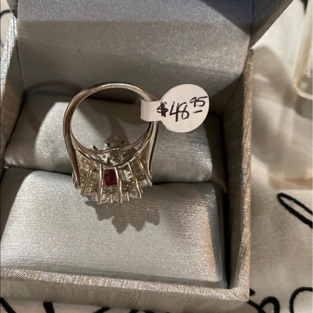 - 925 Lab Created Ruby Ring Size 6.5 - image 2